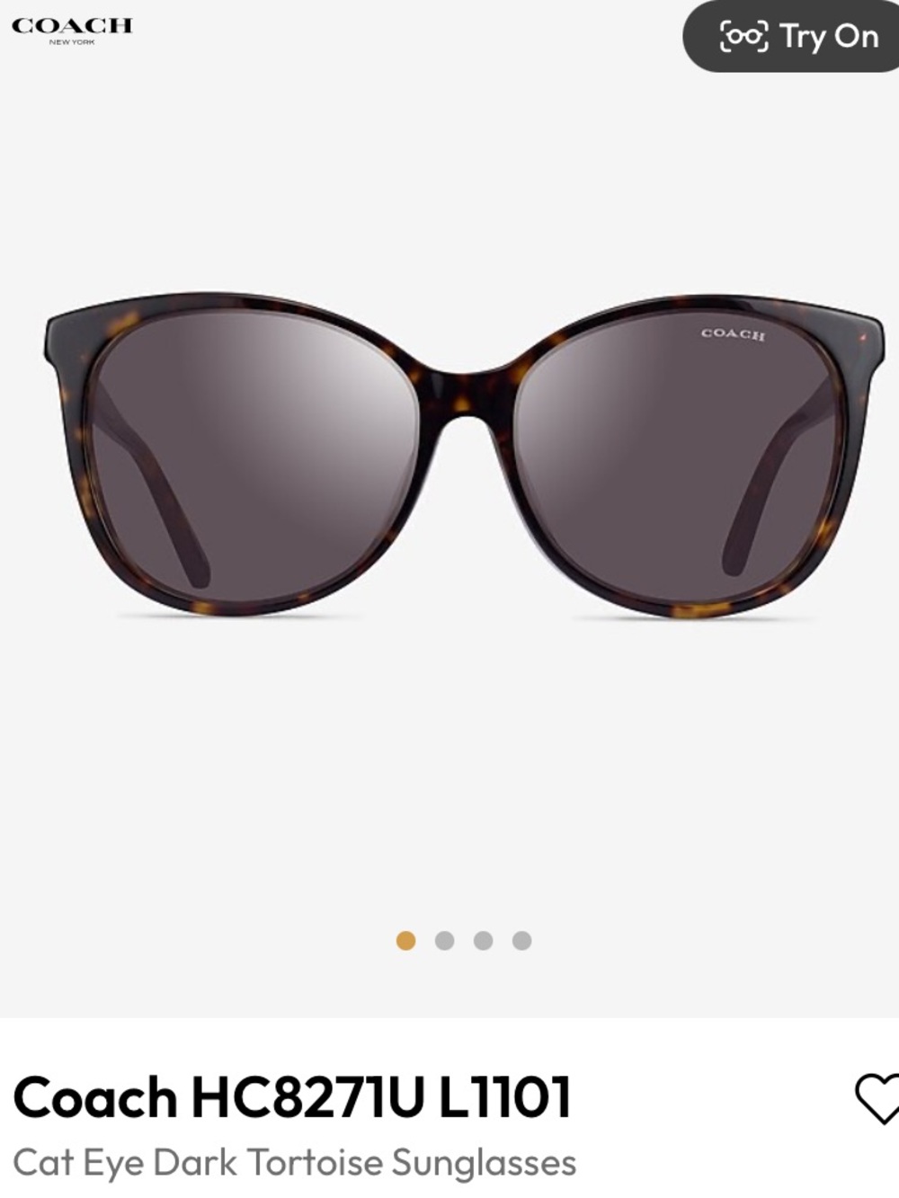 Coach Dark Tortoise Cat-Eye Sunglasses